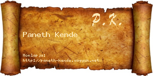 Paneth Kende névjegykártya